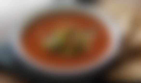 Chilli bean soup with avocado salsa