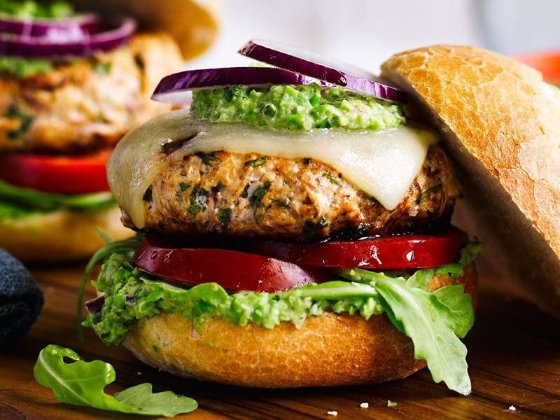 Spiced Turkey Burgers With Pea Guacamole Recipe Whisk