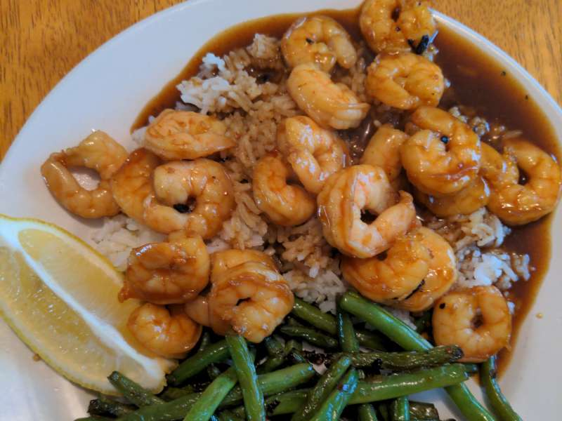 Teriyaki Shrimp with Green Beans and Lemon Rice Recipe - Whisk