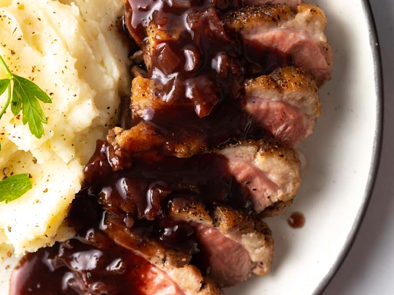 Seared Duck Breast With Blackberry Pan Sauce Recipe Whisk 