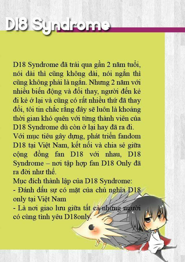 D18 Syndrome Magazine Chapter 1 - Trang 2