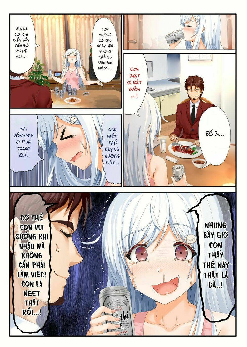 neet-chan Chapter 3: Chuyện bàn nhậu của 2 bố con nhà Neet - Trang 2