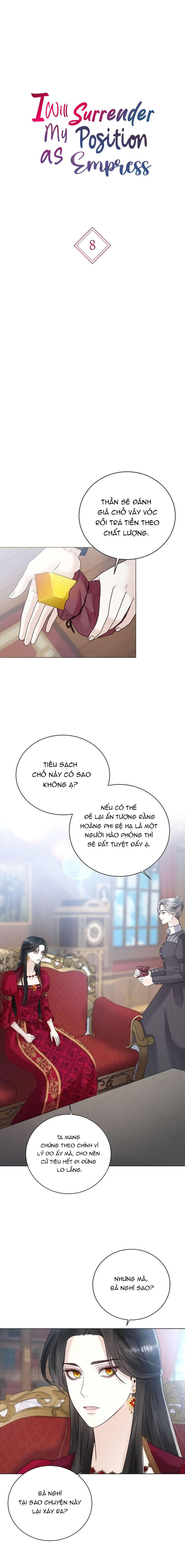 tôi sẽ từ bỏ vị trí hoàng hậu Chap 10.1 - Next 10.1